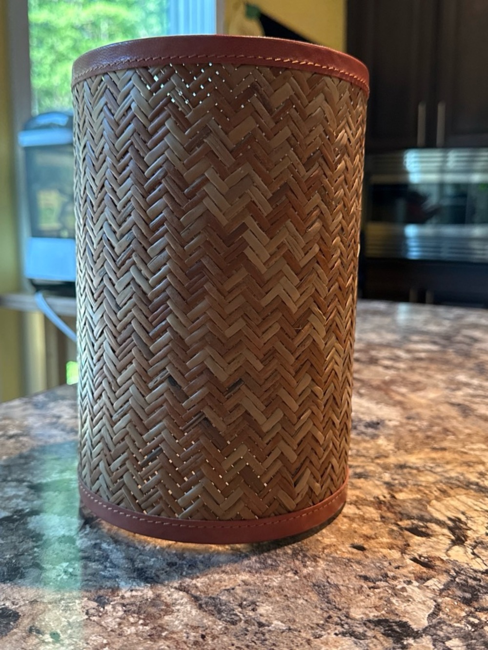 Woven Brown Decorative Accent Cylinder - Home Accents